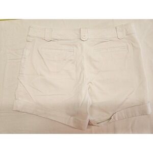 New York & Company Womens White Sailor Button Front Cuffed Shorts Size 14